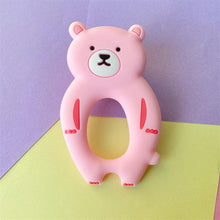 Load image into Gallery viewer, 4pcs Bear Silicone Teether Baby Teething Toys Chewable Cartoon Animal Shape Baby Products Nursing Gift