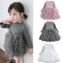 将图片加载到图库查看器,Modern Winter Flower Long Sleeve Smash Cake Baby Girls Dress For 1-5 Year Little Princess