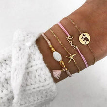 Load image into Gallery viewer, Boho Rose Map Bracelets & Bangles for Women Bohemian Round Charm Bracelet Set Fashion Multilayer Accessories Luxury Jewelry