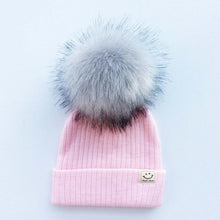 将图片加载到图库查看器,Winter Baby Boy Girl Artificial Pompom Knitted Hat Toddler Kids Caps With Pompon for Newborn