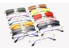 Load image into Gallery viewer, Luxury Famous Retro Modern Square Unisex Men and Women‘s Sunglasses With Alloy Metal Small Frame With Clear Double Bridge Men's Sunglasses