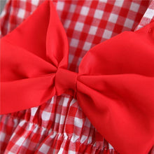 将图片加载到图库查看器,Print Plaid Bow Summer Princess Party Dress Infant Newborn Baby Dress+Hat 2pcs Kids Clothing Set