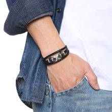 Load image into Gallery viewer, Lucky Vintage Men's Leather Bracelet Playing Cards Charm Multilayer Braided Men and Women Gift