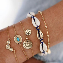 将图片加载到图库查看器,Bohemian Gold Tassel Bracelets For Women Summer Shell Clear Crystal Stone Luxury Jewelry