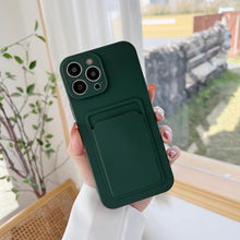 Load image into Gallery viewer, Soft Silicone Card Phone Case for IPhone 13 12 Pro Max Shockproof Protector Cover for IPhone 14 Plus Cases Heavy Duty Solid Slim Lightweight Anti-Shock Cover for iPhone