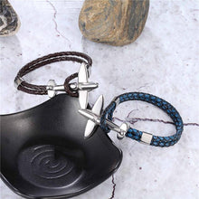 将图片加载到图库查看器,Stainless Steel Gold Aviation Airplane Anchor Bracelets For Men and Women In Retro Leather Bracelet Air Force Style Homme Jewelry Style
