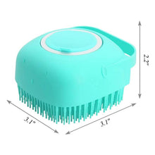 Load image into Gallery viewer, Pet Dog Cat Bath Brush 2-in-1 Pet Massage Comb Soft Silicone Pet Shower Hair Grooming Comb Dog Cleaning Tool Pet Supplies Pet Brush Bath Massage Brush Shampoo Dispenser for Pet