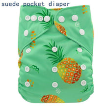 Load image into Gallery viewer, Newborn Cloth Diaper Sewed in Charcoal Bamboo Insert and Suede Pocket Diapers Waterproof Baby Nappies Design for Baby