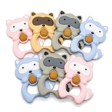 Load image into Gallery viewer, Silicone Raccoon Animal Cartoon Teether Food Grade Chewable Teething Toddle Safe For Baby And Perfect Gift For Babies