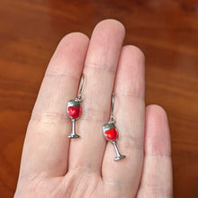 将图片加载到图库查看器,Stainless Steel Red Wine Glass Earrings