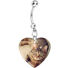 将图片加载到图库查看器,Full Color Dangle Heart Custom Photo Belly Ring
