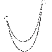 将图片加载到图库查看器,Handcrafted Black Anodized Double Sweep Ear to Nose Chain