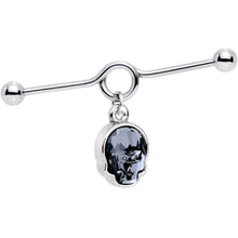 Load image into Gallery viewer, Sugar Skull Industrial Barbell Created with Crystals
