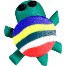 Load image into Gallery viewer, Handcrafted 1/4 5/16 Bioplast Rainbow Turtle Push In Cartilage Earring