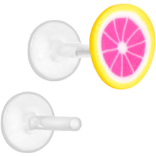 Load image into Gallery viewer, Handcrafted 1/4 5/16 Bioplast Juicy Grapefruit Push In Cartilage Earring