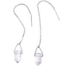 将图片加载到图库查看器,Handcrafted Clear Quartz 925 Sterling Silver Infinity Threader Earrings