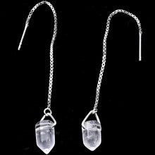 将图片加载到图库查看器,Handcrafted Clear Quartz 925 Sterling Silver Infinity Threader Earrings