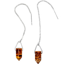 将图片加载到图库查看器,Handcrafted Tiger Eye 925 Sterling Silver Infinity Threader Earrings