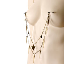 将图片加载到图库查看器,Handcrafted Warrior Drop Nipple Chain Created with Crystal