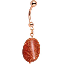将图片加载到图库查看器,Handcrafted Natural Goldstone Earthy Elegance Dangle Belly Ring