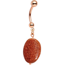 将图片加载到图库查看器,Handcrafted Natural Goldstone Earthy Elegance Dangle Belly Ring