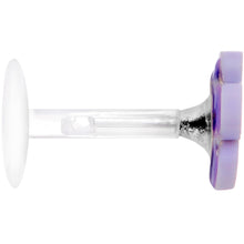 Load image into Gallery viewer, Handmade 1/4 5/16 Bioplast Purple Flower Push In Cartilage Earring