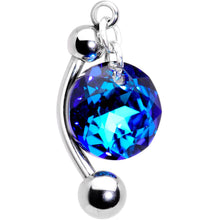 将图片加载到图库查看器,Blue Drop Top Mount Belly Ring Created with Crystals