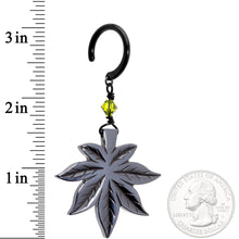 Load image into Gallery viewer, Handcrafted Black Titanium IP Natural Hematite Marijuana Ear Weights