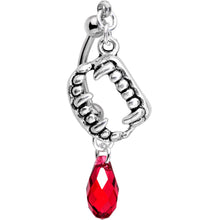 将图片加载到图库查看器,Handmade Vampire Fang Belly Ring Created with Crystals