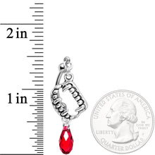 将图片加载到图库查看器,Handmade Vampire Fang Belly Ring Created with Crystals