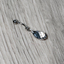 将图片加载到图库查看器,Clear Drop Reversible Belly Ring Created with Crystals
