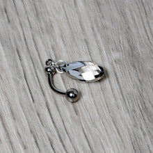 将图片加载到图库查看器,Clear Drop Reversible Belly Ring Created with Crystals