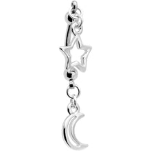 将图片加载到图库查看器,Handcrafted Hollow Moon Star Double Mount Reversible Belly Ring