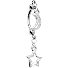 将图片加载到图库查看器,Handcrafted Hollow Moon Star Double Mount Reversible Belly Ring