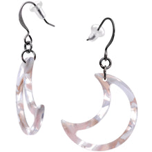 Load image into Gallery viewer, Handcrafted Gunmetal Plated Crescent Moon Fishhook Dangle Earrings