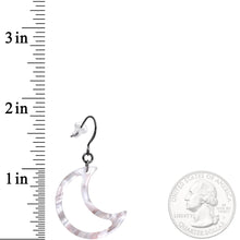 Load image into Gallery viewer, Handcrafted Gunmetal Plated Crescent Moon Fishhook Dangle Earrings