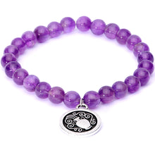 Load image into Gallery viewer, Handmade Lava Stone Amethyst Aquarius Zodiac Bracelet Set of 2