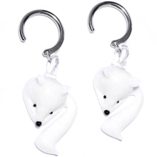 Load image into Gallery viewer, Handcrafted White Glass Arctic Fox Ear Weights