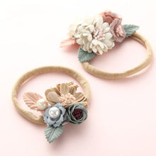 将图片加载到图库查看器,Modern Fashion Floral Headband Newborn Baby Elastic Hairbands Pearl Fresh Style Bow Knot For Girls