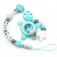 Load image into Gallery viewer, Modern Handmade Pacifier Clips Holder Chain Teething Silicone Pacifier Chains Holder For Baby For Pacifier