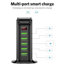 Load image into Gallery viewer, Powerful 5 Port USB Energy Saving Charger LED Display Multi USB Charging Station Dock Universal Mobile Phone Desktop Wall Home EU UK Plug