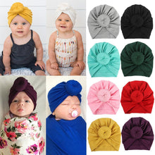 Load image into Gallery viewer, Newborn Toddler Baby Girl Turban Cotton Beanie Hat Warm Soft Cap Solid Knot Soft Wrap In Modern Style