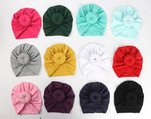 Load image into Gallery viewer, Newborn Toddler Baby Girl Turban Cotton Beanie Hat Warm Soft Cap Solid Knot Soft Wrap In Modern Style