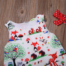 将图片加载到图库查看器,Summer Baby Girl Clothes Toddler Floral Headband Cartoon Dress Dot Shorts Outfits Clothes set 0-24M For Baby Girls With Bow