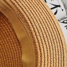 将图片加载到图库查看器,Classic Simple Female Hat For Summer Beach Hat Casual Lady Summer Solid Color Straw Hat Women Elegant Hat Traveling Hats UV Protection Sun Cap Women Flat Bowknot Design Cute Cap Girls Hat 56-58cm