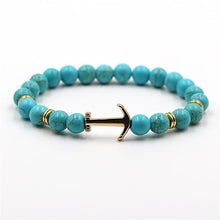 将图片加载到图库查看器,Modern Color Natural Stone Amazing Anchor Elegant Bracelet Nice Arrow White Black Onyx Lava Beads Luxury Bracelets For Women And Men Jewelry