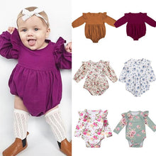 将图片加载到图库查看器,Toddler Infant Newborn Baby Girls Kids Long Butterfly Sleeve Romper Outfits Playsuit Jumpsuit