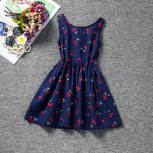 将图片加载到图库查看器,Luxury Modern Summer Girl Dress Children Kids Cherry Dress V-Back Dress Baby Cotton Kids Vest halter dress For Girls