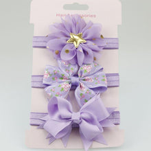 将图片加载到图库查看器,Luxury Modern Handamde 3PCS Set Elastic Flower Headbands for Baby Girls Hair Accessories Baby Girls Bows Nylon Bow For Girls