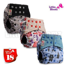 将图片加载到图库查看器,Modern Luxury Printed Washable Real Cloth Pocket Nappy,3 nappies/diapers Set For Girls and Boys Baby In Elegant Style